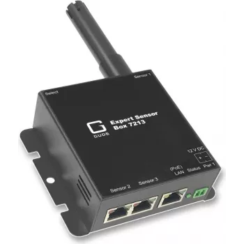 Güde Expert Sensor Box 7213-3 Network Environment Monitoring Device with Temperature, Humidity, 2 Sensor Ports, 2 Digital Inputs, Relay Output