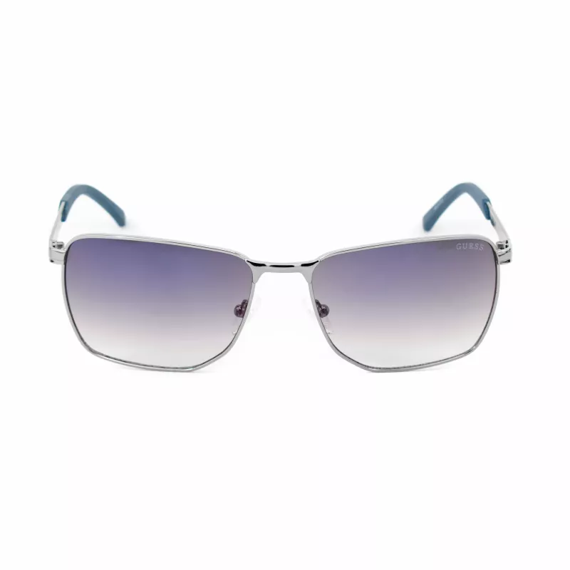 GUESS GF00018-6008C Men's Rectangular Sunglasses - Black Frame Grey Tinted Lenses UV400