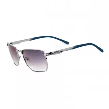 GUESS GF00018-6008C Men's Rectangular Sunglasses - Black Frame Grey Tinted Lenses UV400