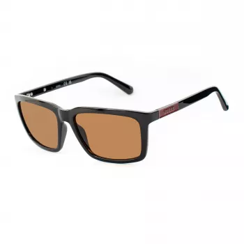 GUESS GF00062-5901E Men's Square Sunglasses - Black Frame, Grey Lens, 59mm
