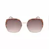 GUESS GF0410-5932F Women's Square Sunglasses - Shiny Black Frame, Smoke Gradient Lens, 59mm