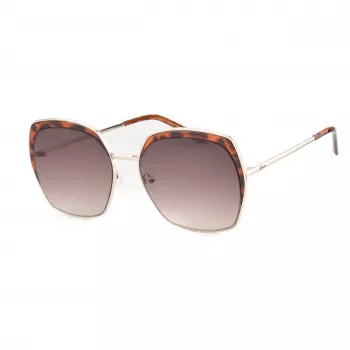 GUESS GF0410-5932F Women's Square Sunglasses - Shiny Black Frame, Smoke Gradient Lens, 59mm