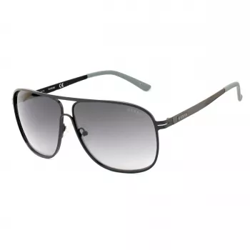 GUESS GF5025S-02B Men's Pilot Sunglasses - Black Frame, Smoke Grey Lens, 61mm