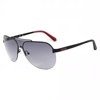 GUESS GF5053-0001B Men's Rectangular Sunglasses - Black Frame, Smoke Lens