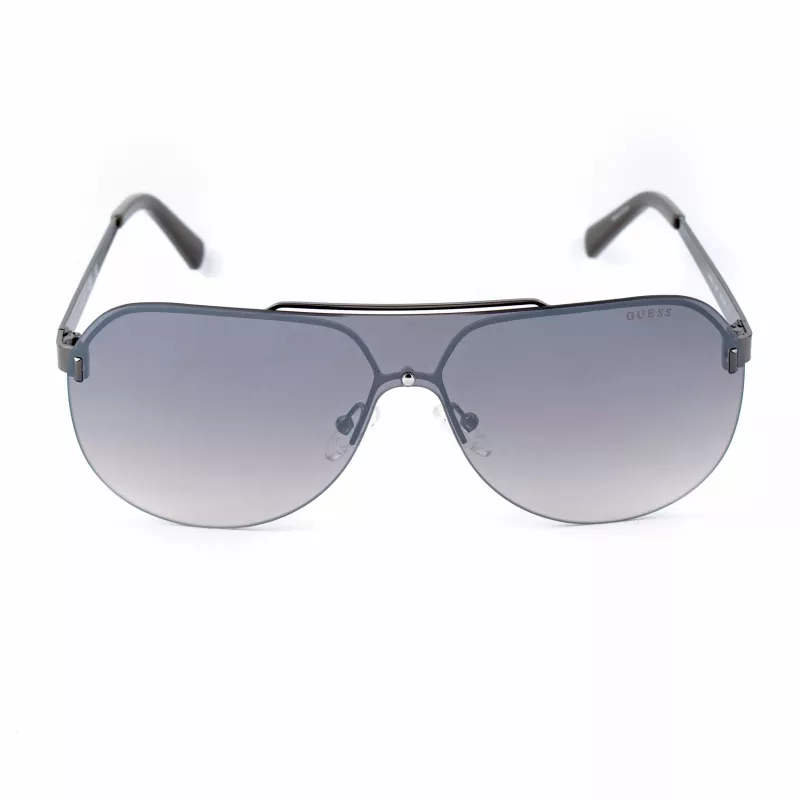 GUESS GF5053-0008F Men's Square Sunglasses - Black Frame Smoke Lens 58mm