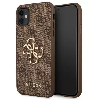 GUESS iPhone 11 / XR Hardcase 4G Big Metal Logo Brown