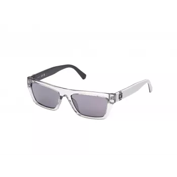 GUESS MAN Sunglasses GU00120-5520A Shiny Black Frame Smoke Mirror Lens 55/17/145 mm