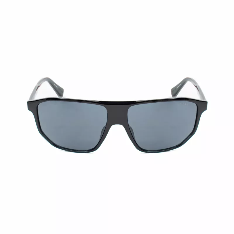Guess Men's Sunglasses GF00010-6101A - Shiny Black Acetate Frame, Smoke Lenses, UV400 Protection