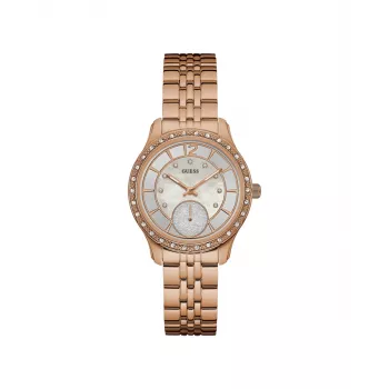 GUESS W0931L3 Women's Quartz Analog Watch 35mm White Silicone Strap
