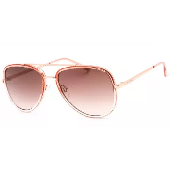 GUESS Women's Butterfly Sunglasses GF0417-72B - Shiny Pink Frame, Gradient Brown Lens, UV400