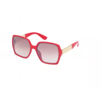 GUESS Women's Cat Eye Sunglasses GO00031-6266F - Shiny Black Frame, Gradient Smoke Lens, UV400 Protection