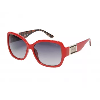 GUESS Women's GO00043-5866B Cat Eye Sunglasses - Black Frame Grey Gradient Lens 58mm