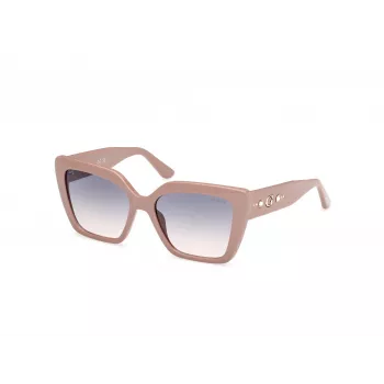 GUESS Women's GU00162-5557W Square Acetate Sunglasses, Havana Frame, Brown Gradient Lenses, 55mm
