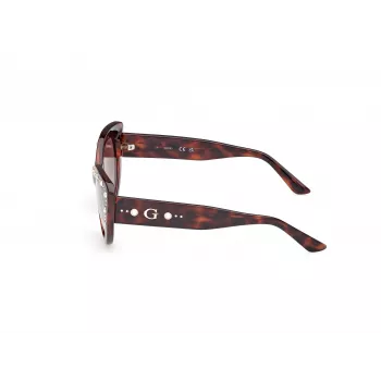 Guess Women's GU00163-5452F Butterfly Sunglasses, Havana Acetate Frame, Brown Gradient Lens, 54/20/140 mm