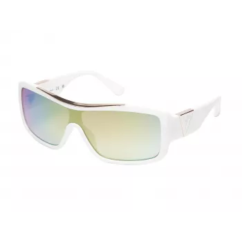 GUESS Women's Sunglasses GO00035-0021U Shiny Black Frame Smoke Grey Lens Square Full Rim UV400