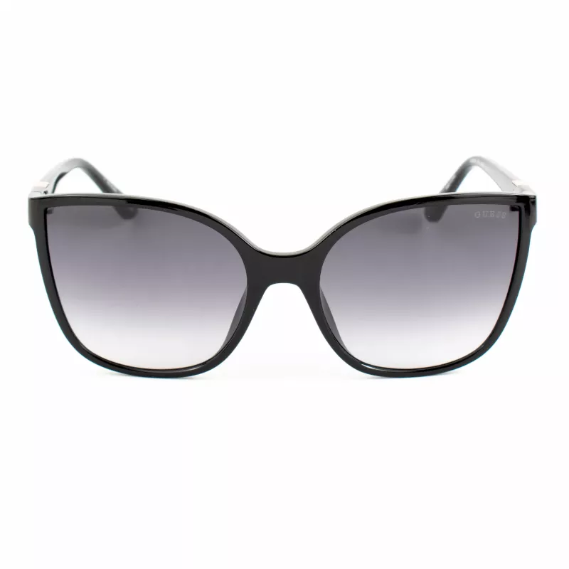 GUESS Women's Sunglasses GU00144-6001B Oversized Square Shiny Black Grey Gradient UV400
