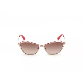 GUESS Women's Sunglasses GU7639-28F Gold Butterfly/Cat-Eye Frame Brown Gradient Lens UV400