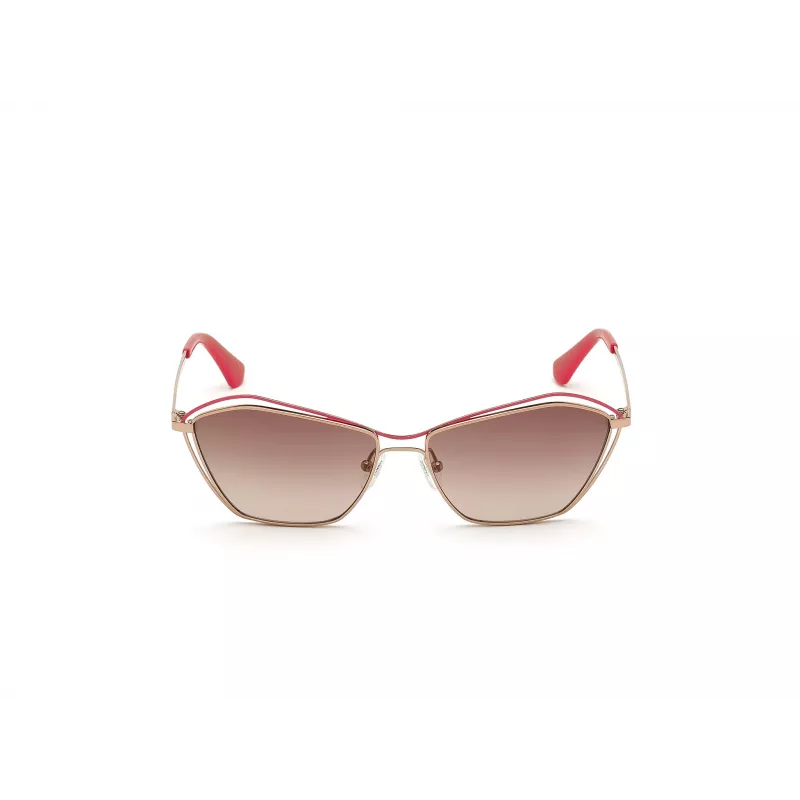 GUESS Women's Sunglasses GU7639-28F Gold Butterfly/Cat-Eye Frame Brown Gradient Lens UV400