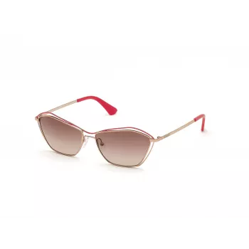 GUESS Women's Sunglasses GU7639-28F Gold Butterfly/Cat-Eye Frame Brown Gradient Lens UV400