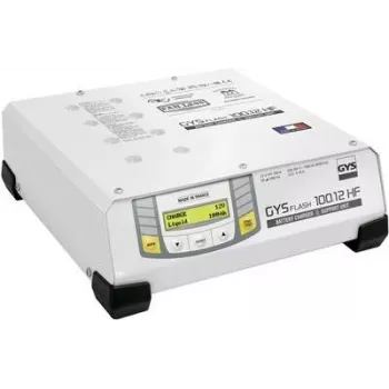 GYS FLASH 100.12 HF 100 A 12 V High-Frequency Automatic Battery Charger and Power Supply with LCD Display 029415