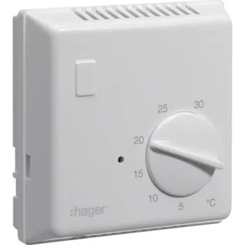 Hager EK054 Bimetallic Room Thermostat, 230V, White