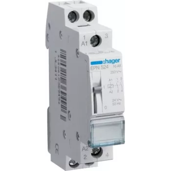 HAGER EPN524 Acti 9 Impulse Relay, 2 NO, 16 A, 24 V AC/DC, 2 Modules