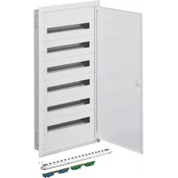 HAGER FW624FT Flush-Mounted Distribution Board with PE/N Terminals 6R/144M (6x24) IP40
