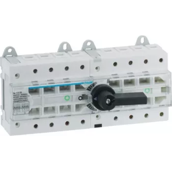 HAGER HI405R 4-Pole 100A Manual Changeover Switch I-0-II DIN Rail