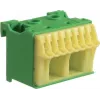 Hager KN10E QuickConnect PE Terminal Block, 10 Clamping Points, Green/Yellow