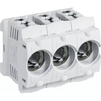 Hager LD047 D01 3-Pole 16A E14 Fuse Base for DIN Rail, Frame Terminal