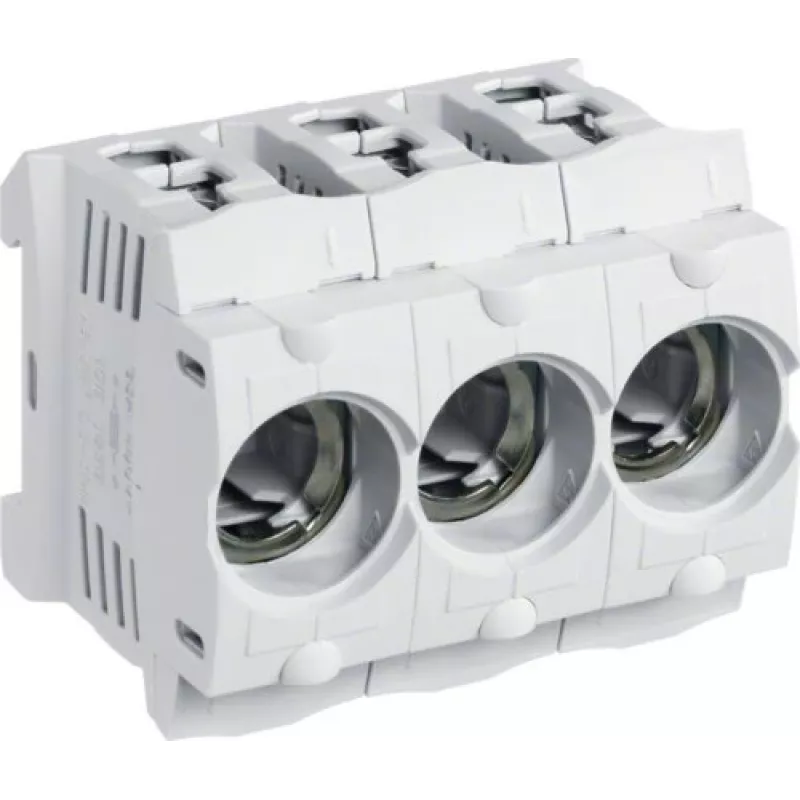 Hager LD047 D01 3-Pole 16A E14 Fuse Base for DIN Rail, Frame Terminal