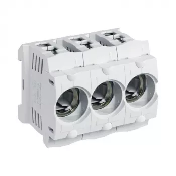 Hager LD047 D01 3-Pole 16A E14 Fuse Base for DIN Rail, Frame Terminal