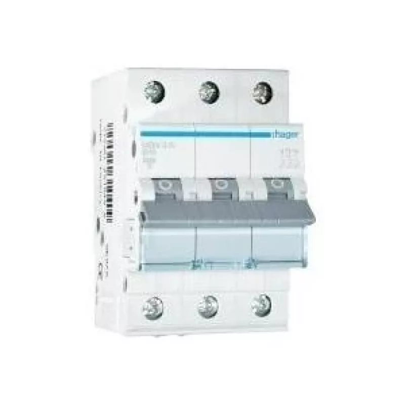 Hager MBN316 3-Pole 16A B-Curve 6kA Miniature Circuit Breaker, 3 Module Width