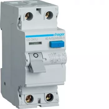 HAGER Residual Current Device 2P 40A 30mA Type AC CD241J