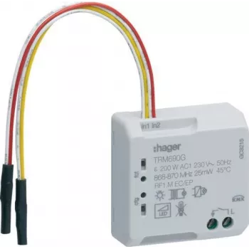 Hager TRM690G NTC Temperature Sensor, 10 kOhm, 4 m Cable, IP65, White