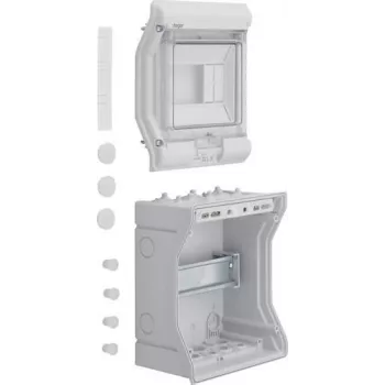 Hager VE106D Surface-Mounted Small Distribution Board, 6 Module Units, 1 Row, IP30, White