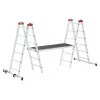 HAILO G60 Aluminium Scaffolding, 2x12 Rungs, Max. Working Height 7.0 m, Silver/Red