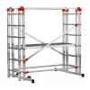 HAILO G60 Aluminium Scaffolding, 2x12 Rungs, Max. Working Height 7.0 m, Silver/Red
