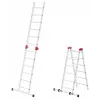 HAILO G60 Aluminium Scaffolding, 2x12 Rungs, Max. Working Height 7.0 m, Silver/Red