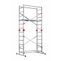HAILO G60 Aluminium Scaffolding, 2x12 Rungs, Max. Working Height 7.0 m, Silver/Red