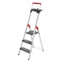 HAILO L100 TopLine Aluminium 3-Step Household Ladder with Multifunctional Tray and Safety Rail