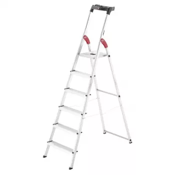 HAILO L60 StandardLine Aluminium Step Ladder, 6 Steps, 150 kg, EN 131