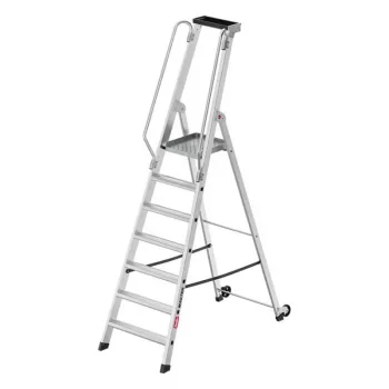 HAILO Master P80 Mobile Platform Ladder, Aluminium, 7 Steps