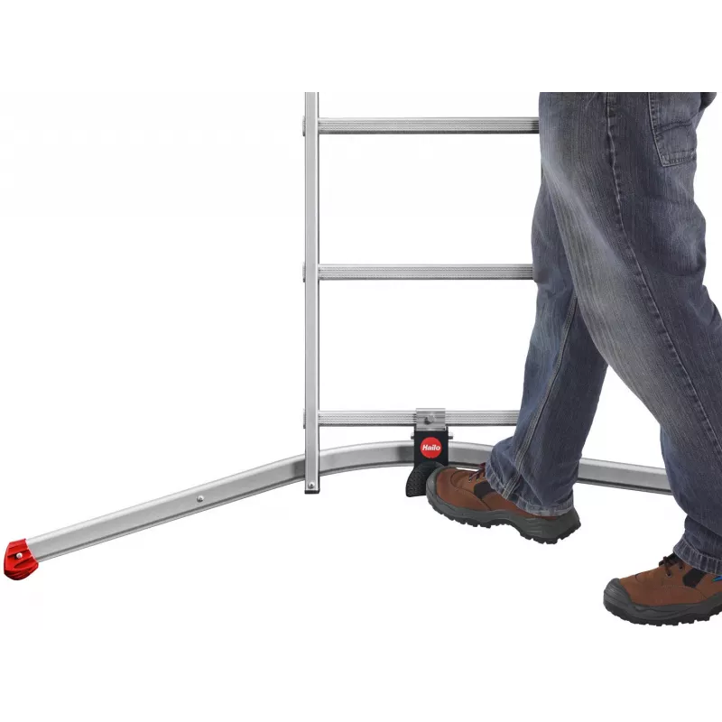 Hailo S100 ProfiLOT Combination Ladder, Aluminium, 2x6+1x5 Rungs, 3-Part, Max. Load 150 kg