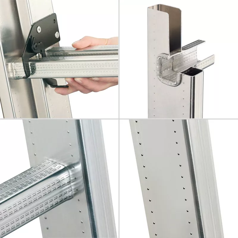 Hailo S100 ProfiLOT Combination Ladder, Aluminium, 2x6+1x5 Rungs, 3-Part, Max. Load 150 kg