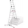 Hailo S100 ProfiLOT Combination Ladder, Aluminium, 3-Part, 2x9+1x8 Rungs, Max. Working Height 7.00 m