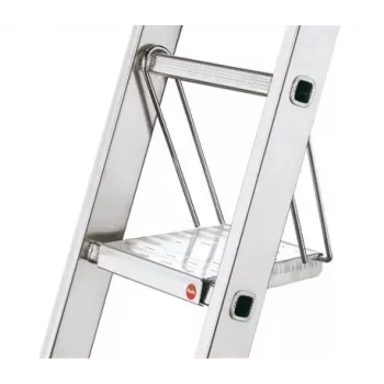 HAILO SavetyLine Additional Step on Stairs, 2-Step Folding Step Stool, Aluminium, 150 kg Capacity, TÜV/GS