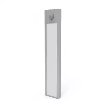 HAMA LED Night Light with Motion and Dusk Sensor, Rechargeable, Magnetic, Aluminum, 21 cm, Silver