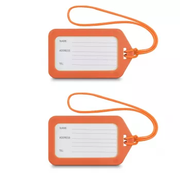 Hama Luggage Tag, 9 x 5 cm, Set of 2, Orange (00178163)