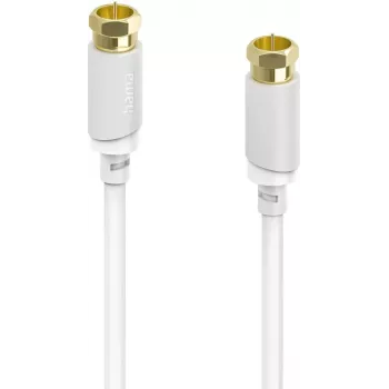 Hama SAT Connection Cable, F-Plug to F-Plug, Gold-Plated, 1.5 m, 120 dB, Black (00202019)